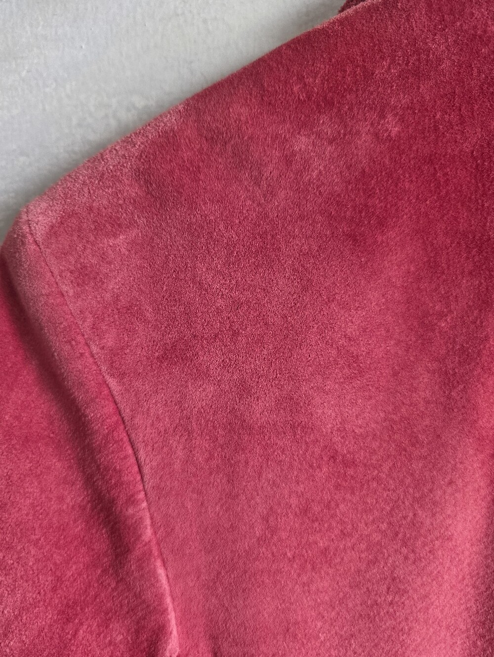 Dusty Ashy Red Suede Leather Shirt Jacket Womens M Button Down - Picture 7 of 10